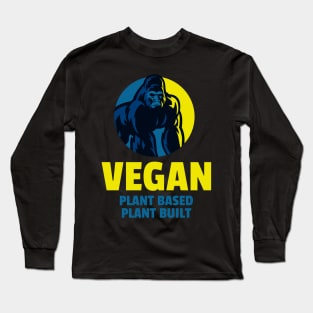 Vegan - Plant Based/Built - Gold & Blue Long Sleeve T-Shirt